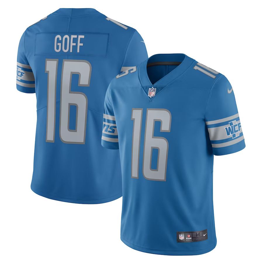 Men Detroit Lions #16 Jared Goff Nike Blue Vapor Limited NFL Jersey